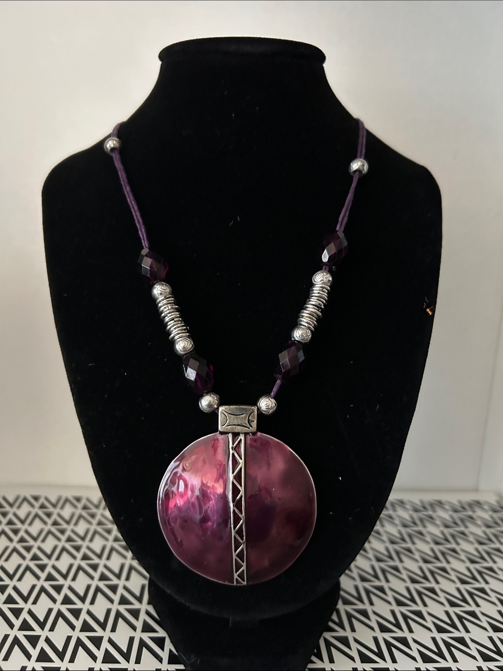 Purple Round Pendant Necklace - Unbranded Women’s Jewelry